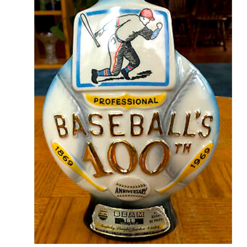 Vintage 1969 Jim Beam “Baseball 100th Anniversary” Decanter